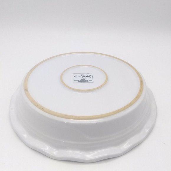 ChefStyle 11 inch Scalloped Stoneware Factory Pie - Tart Baking Dish - Picture 5 of 8